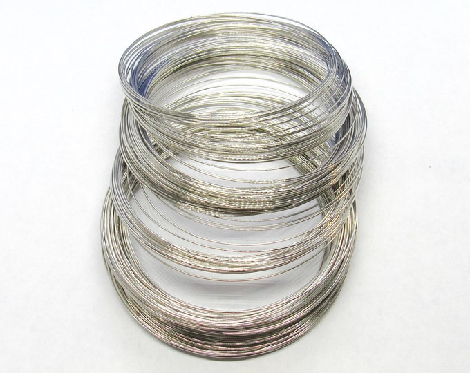 200 Loops Silver Tone Steel Memory Wire 80-85mm  (A43a)
