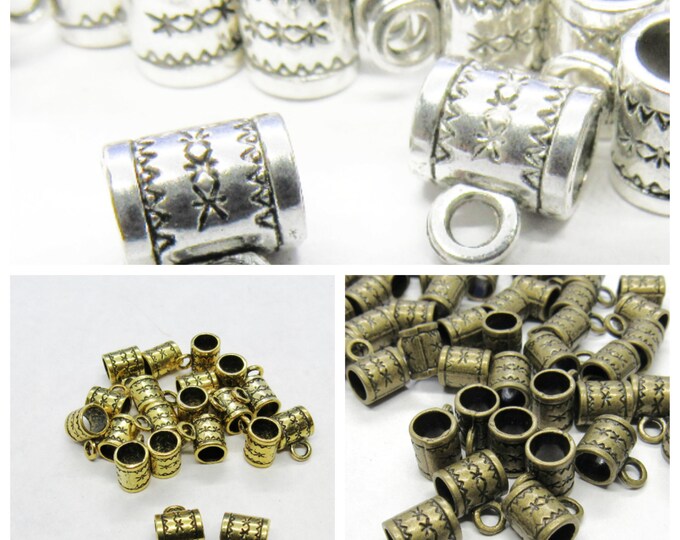 Choice of Tone Color 8 x 6mm Alloy Carved Pendant Bails