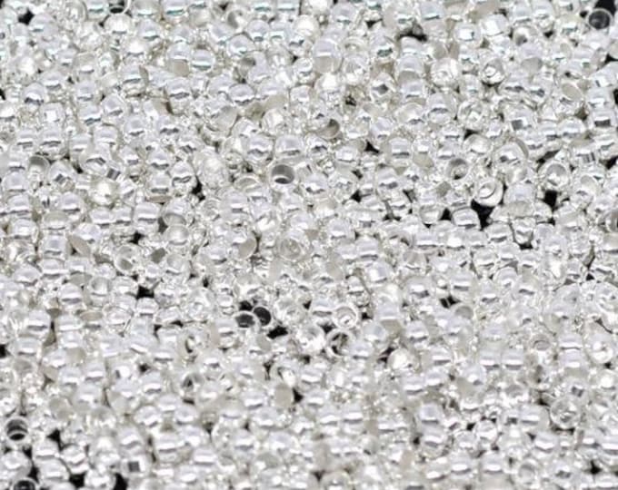 250 Silver Plated Alloy Round Crimp Beads 2mm  (A3q)