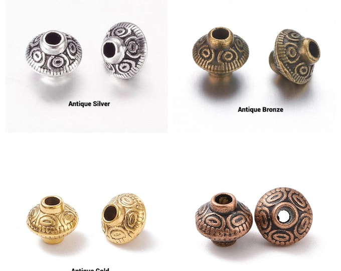 Choice of Color 6x6mm Alloy Bicone Spacer Beads