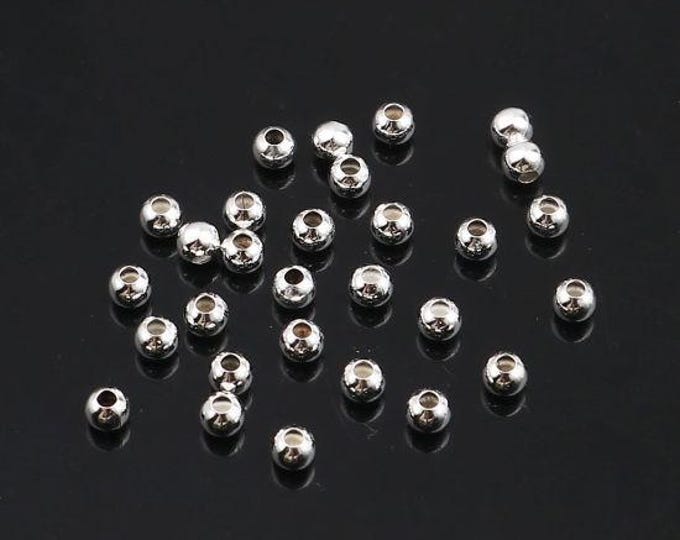 500 Silver Plated Alloy Round Spacer Beads 3mm (A514a)