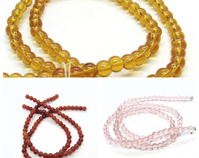 Choice 1 Strand 5mm Druk Czech Glass Beads Pink (A190h)