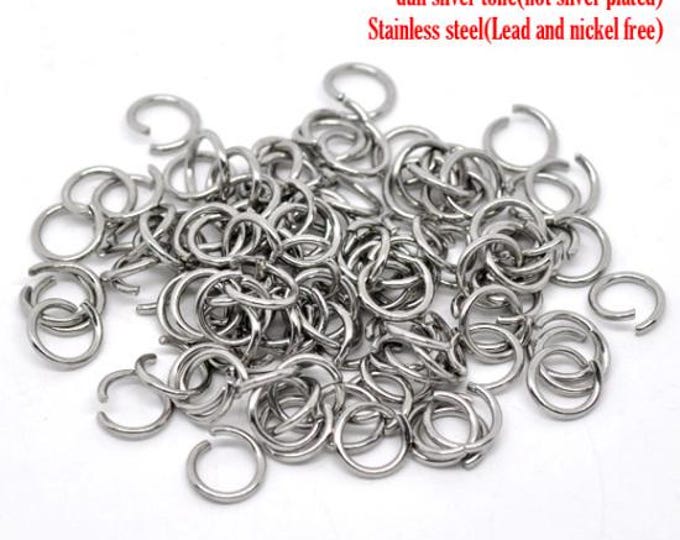 100 (304) Stainless Steel Split Jump Rings 9mm (A300e)