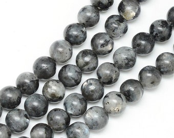 1 Strand 8mm Round Natural Labradorite Beads (A303c)