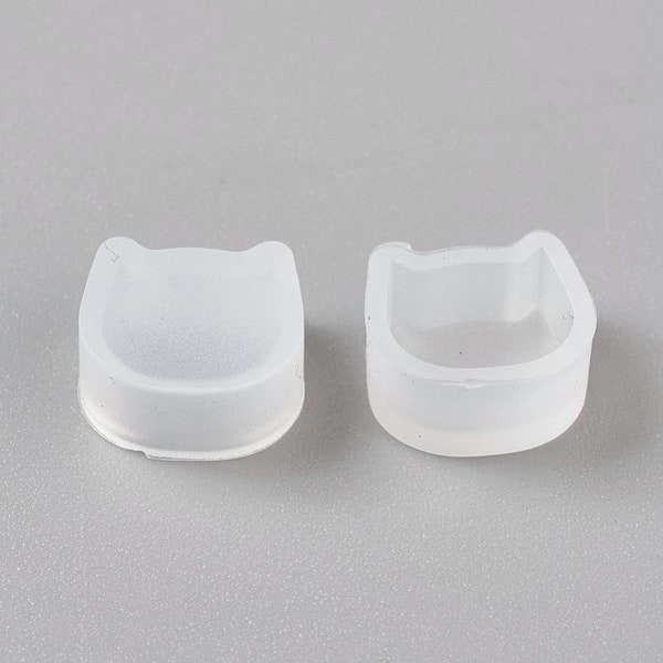 10pcs Silicone Cat Head Resin Molds For Earring Jewelry Making 9x10mm (A272e)