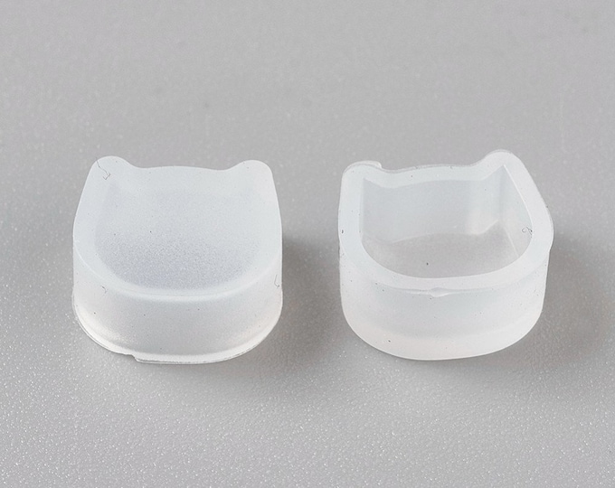 10pcs Silicone Cat Head Resin Molds For Earring Jewelry Making 9x10mm (A272e)