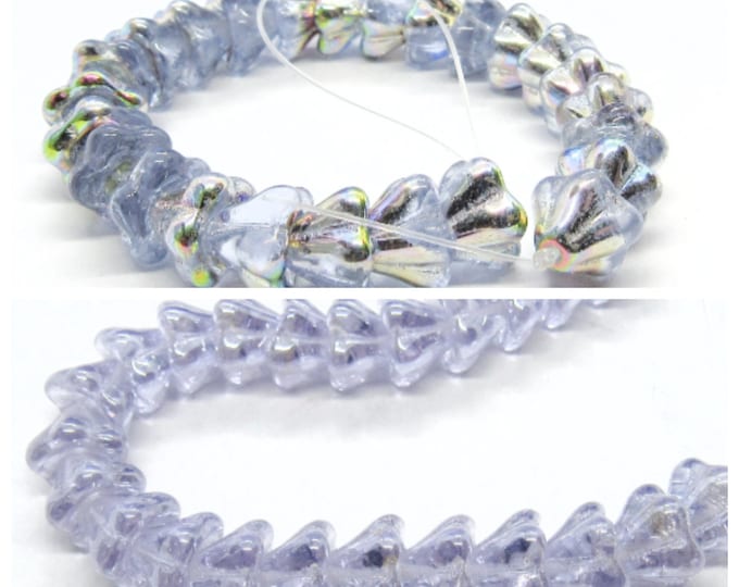 1 Strand Czech 8x6mm Bell Glass Beads (A169o/195b1)