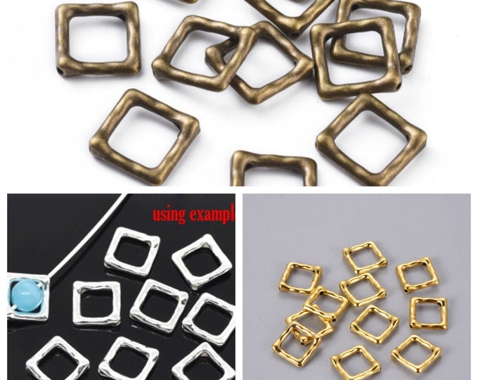 25 Choice of Tone Rhombus Bead Frames 16x16mm  (A289b-c/323h)