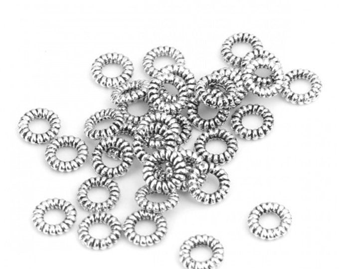 Wholesale Lot of 1000 Antique Silver Tone Closed & Soldered Jump Rings 4mm  (desk H-c)