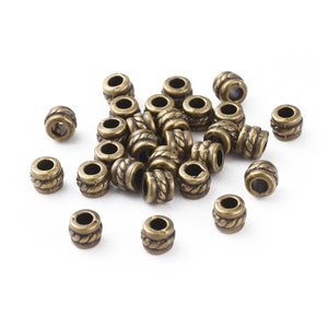 100 Antique Bronze 5x4mm Alloy Column Spacer Beads  (A335o)