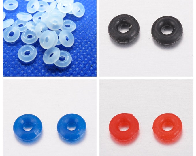 100 Choice of Color Silicone Stopper Rings  (A143h)