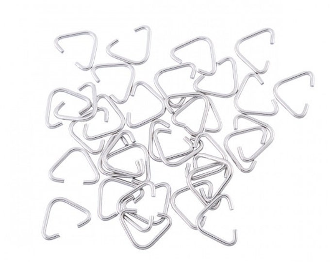 15 Silver Tone 304 Stainless Steel Triangle Pinch Bails 13x10mm (A382c)