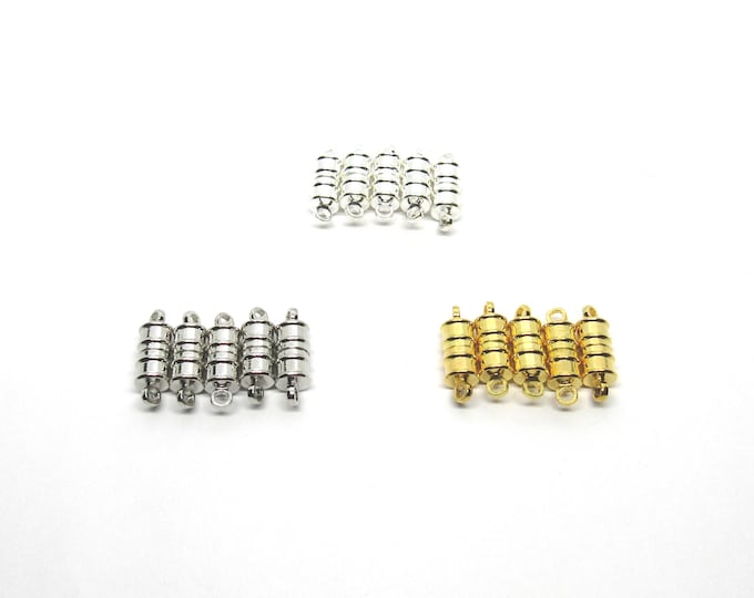 5 Choice of Color Brass Column Magnetic Clasps 17x6mm  (A476f-h)