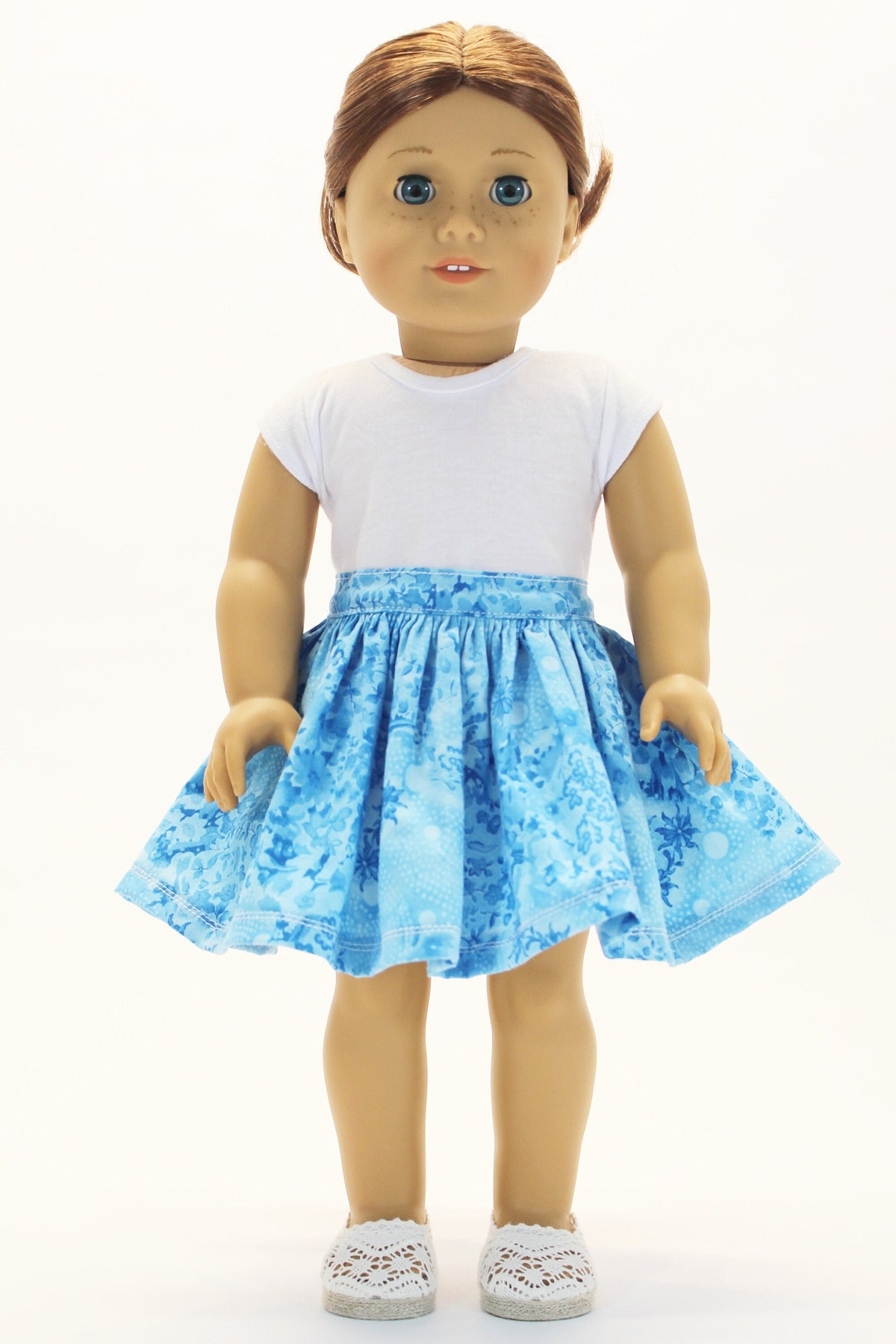pleat Collection Girls Sally Skirt - Blue Floral main image 1