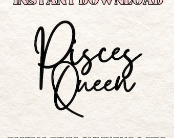 Archivos SVG y PNG de la Reina Piscis: Adornos para tartas y dijes (descarga digital)