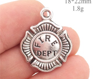 Sterling Silver Firefighters Firemans Medal Dangle Charm Bead For Bead Charm Bracelet Sterling Silver Firefighters Firemans Medal Dangle Charm Bead For Bead Charm Bracelet