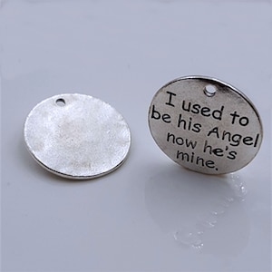4pc  I used to be his Angel now he&#39;s mine Antique Silver Charms