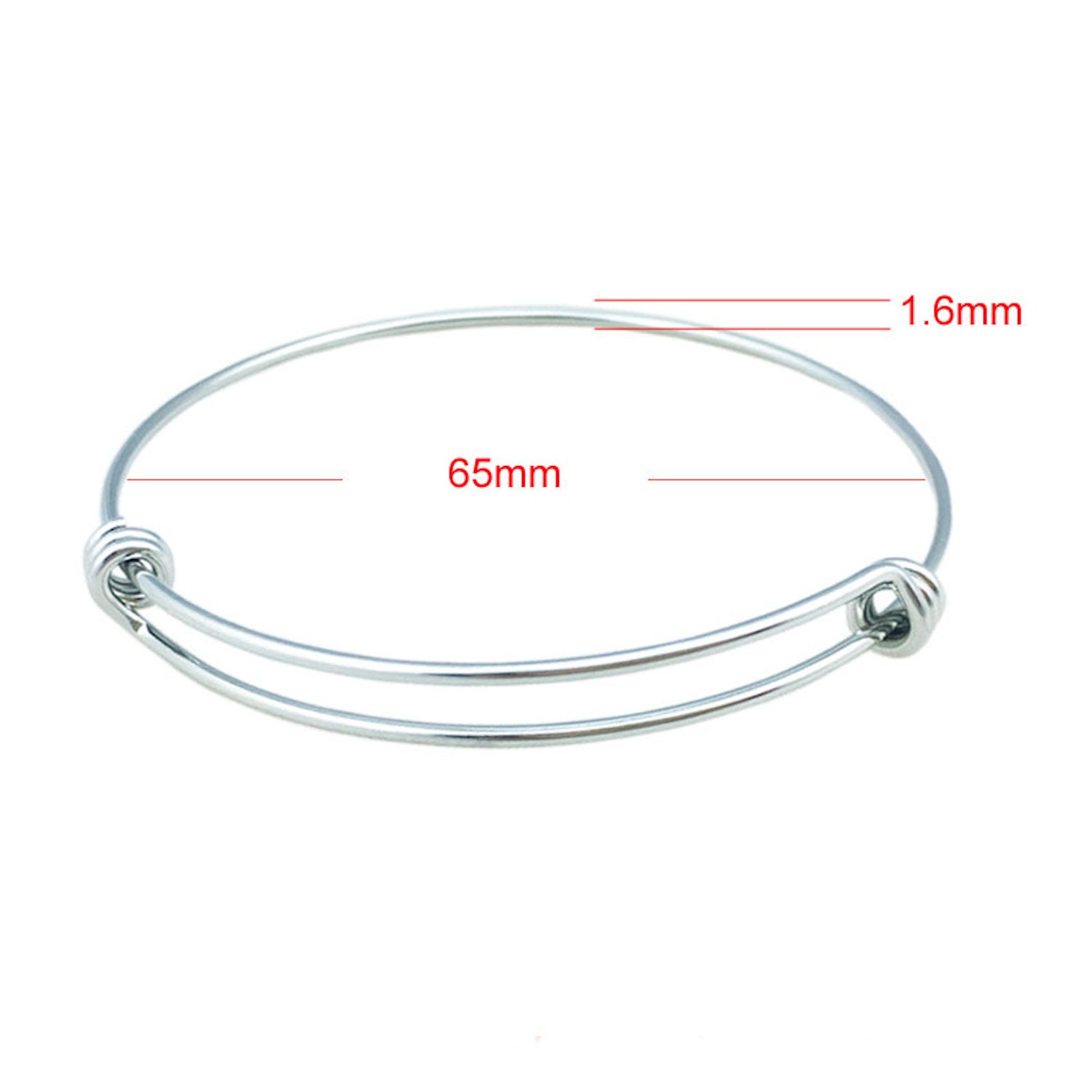 5pcs. Stainless Steel Adjustable Wire Bangle Bracelet 65mm - Etsy