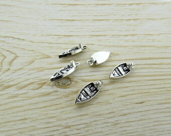 44mm Silver Yellow Plated Motor Boat Charm 