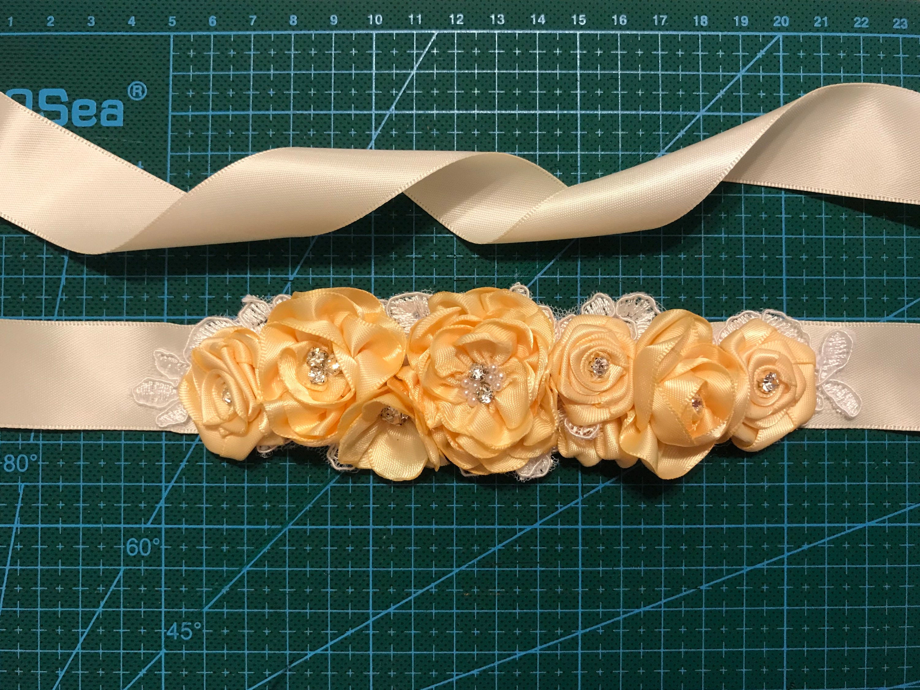 Flower Sash__ Bridal Sash__ Bridesmaids Sash__ Flower Girl Etsy
