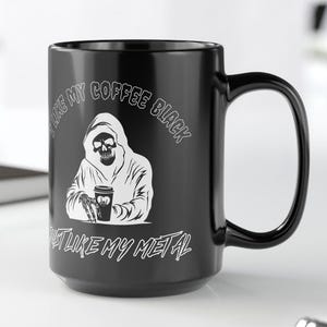 tasse noire inspirée de la musique rock | Mindless Self Indulgence Paroles Tasse, La Faucheuse, Punk Rock, Cadeau pour les fans de musique metal, Esthétique sombre