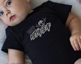 Daddy's Little Metalhead Baby Bodysuit | Infant Rock Apparel, Metalhead Onesie, Heavy Metal Baby Shower Gift, Rock Baby Shower Gift, Newborn