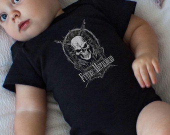 Future Metalhead Skull Infant Bodysuit | Metalcore Baby Onesie with Skull Design, Death Metal Baby Clothes, Baby Shower Gift, Rocker baby