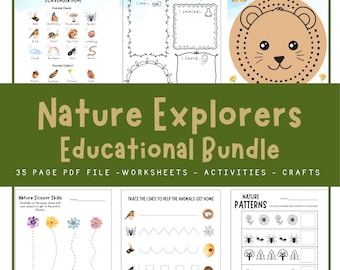 Nature Explorers Preschool Bundle: Montessori Learning Printables (PDF Download)