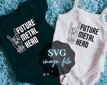 Future Metal Head SVG, Rock and Roll Kid PNG JPG (Digital Download)
