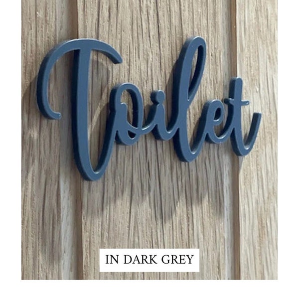 TOILET 3D Acrylic Sign - Toilet Cut Out Word - Various Colours - Sign For The Toilet Door - Bathroom Door Sign - Home Decor