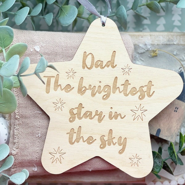 The Brightest Star In The Sky Personalised Keepsake Decoration - Memorial Hanging Decoration - Remembrance Decoration - Angel In Heaven