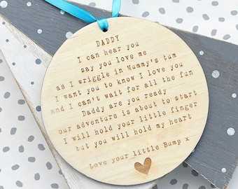 DADDY To Be Are You Ready Hanging PLY Decoration, Daddy To Be Keepsake Gift - Daddy To Be Gift From Bump - Daddy To Be Birthday