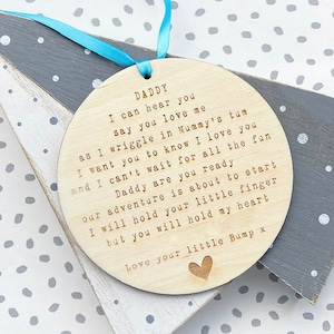 DADDY To Be Are You Ready Hanging PLY Decoration, Daddy To Be Keepsake Gift - Daddy To Be Gift From Bump - Daddy To Be Birthday