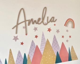 Create Your Own Wooden Name Sign (Scribble) Nursery Wall Decor - Children's Bedroom Sign