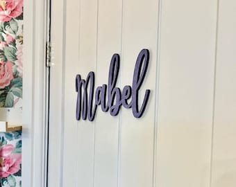 WOODEN NAME SIGN - Bedroom Door Sign - Various Sizes & Colours - Name Plaque - Door Name Plaque - Nursery Plaque - Room Sign - Room Decor