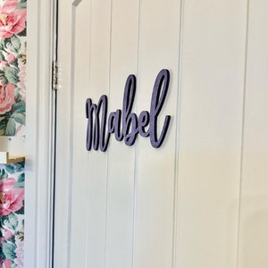 WOODEN NAME SIGN - Bedroom Door Sign - Various Sizes & Colours - Name Plaque - Door Name Plaque - Nursery Plaque - Room Sign - Room Decor