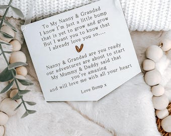 Personalised Grandparent(s) To Be Sign, Grandad To Be Nana To Be - Personalised Keepsake Gift Grandparents To Be - New Grandparent Gift (WH)