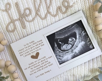 Magnet Scan WHITE Frame Decoration Daddy To Be Gift From Bump, Dad Scan Frame, Dad To Be Father's Day, Pregnancy Announcement Gift from Bump