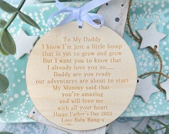 FATHER'S DAY 2024 Letter From Bump Daddy To Be Sign, Father's Day Gift From Bump, Daddy To Be Keepsake - Dad To Be Gift From Bump -Pregnancy