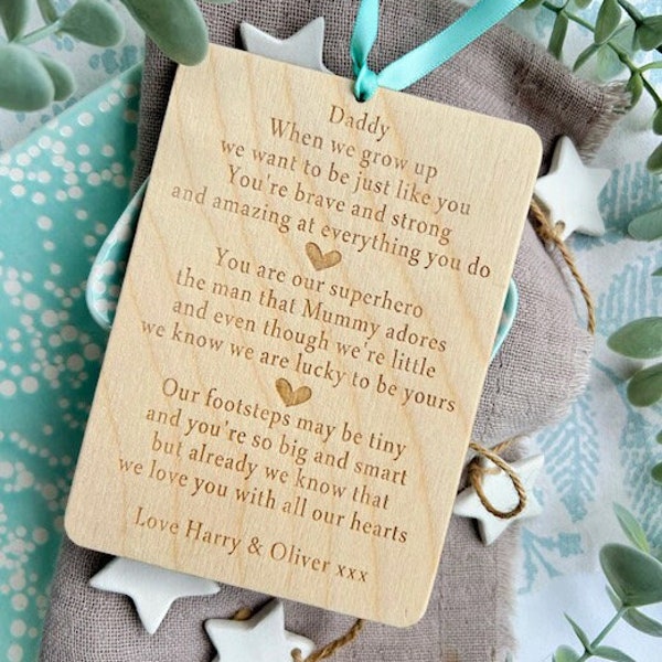 To My (our) Daddy, When I (We) Grow Up PLY Sign - Gift For Daddy - Birthday Gift For Daddy - Personalised Daddy Gift - I Love My Daddy