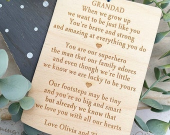 GRANDAD (Grandpa/Grandpops) When I (We) Grow Up Sign - Gift For Grandad - Birthday Gift Grandad - Personalised Grandad Gift - I Love GRANDAD