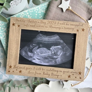 Daddy Father's Day Baby Bump Scan Frame - Personalised Baby Scan Frame For Daddy To Be - Pregnancy Announcement - Fathers Day Gift From Bump