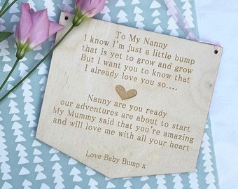 Grandparent To Be Personalised Hanging Sign, Grandad To Be Nana To Be - Personalised Keepsake Gift Grandparents To Be - New Grandparent Gift