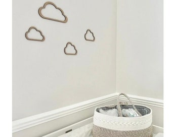 Wooden CLOUDS- Various Sizes & Colours, Outline Clouds, Name Cloud Set, Wall Art, Wooden Name, Nursery, Bedroom Children's Decor, Playroom