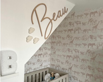 Scribble Font Wooden Name Sign – Nursery Wall Decor