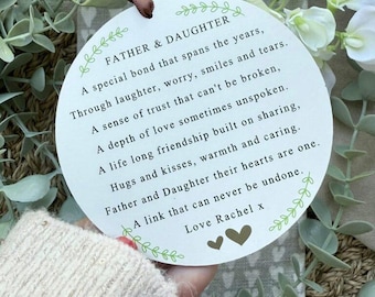 Father & Daughter Hanging Decor - Gift For Dad, Gift For Daughter, Dad and Daughter Gift, Happy Birthday Dad, Sentimental Gift For Dad