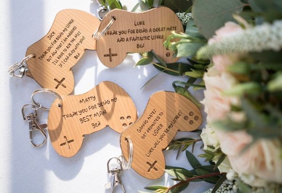Thank You Games Console Wooden Keyring Wedding Party Thank Etsy Hong Kong