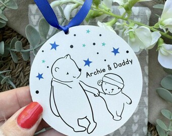 Daddy (Grandad) & Me Mini Hanging Decoration - Gifts For My Daddy - Birthday For Dad - Personalised Gift For Dad, Love You Daddy