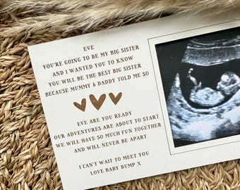 Magnet Frame Big BROTHER Big SISTER To Be - I&#39;m Going To Be A Big Brother Big Sister Baby - Announcement Pregnancy Reveal (WH)