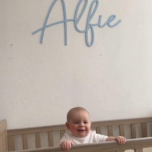 Scribble Font Wooden Name Sign – Personalised Nursery Wall Decor afbeelding 13